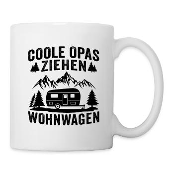 Coole Opas Ziehen Wohnwagen - Tasse - Weiß - Rechts