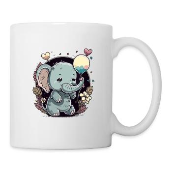 Bébé éléphant amour - Mug blanc - blanc - Droite