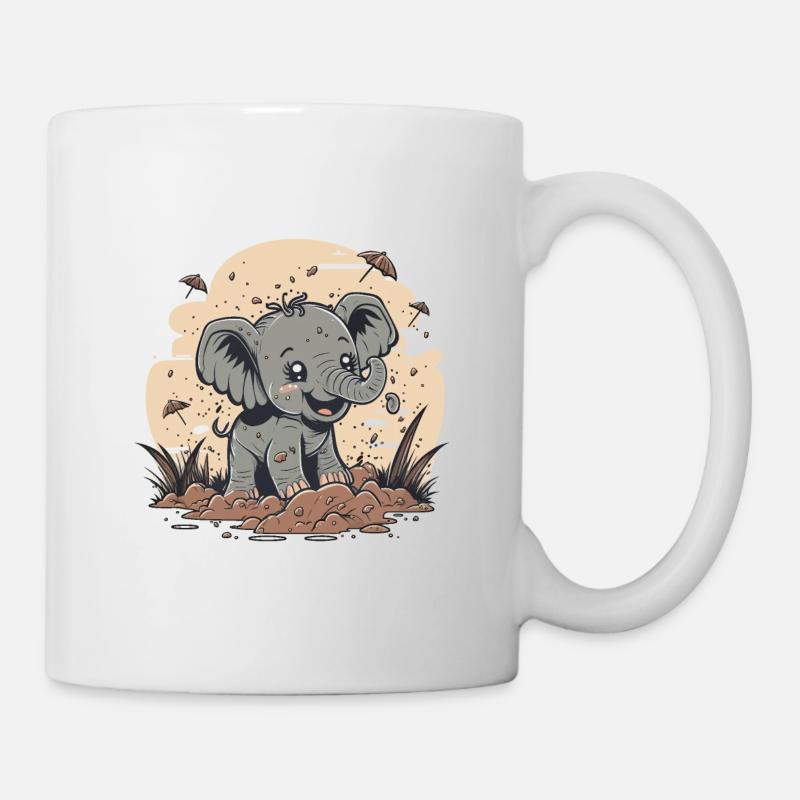 Verspielter Elefant - Tasse - Weiß