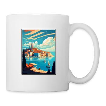 Novigrad Kroatien Vintage Reiseposter Souvenir - Tasse - Weiß - Rechts