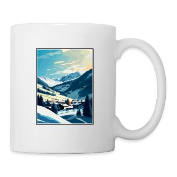 Saalbach Österreich Vintage Reiseposter Souvenir - Tasse - Weiß - Rechts