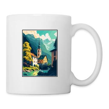 Hallein Autriche Affiche de voyage vintage WPA Souvenir - Mug blanc - blanc - Droite
