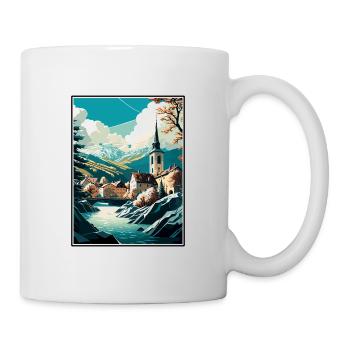 Steyr Österreich Vintage Reiseposter WPA Souvenir - Tasse - Weiß - Rechts