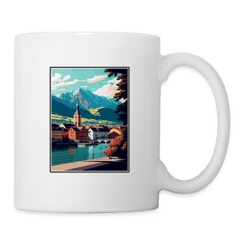 Villach Österreich Vintage Reiseposter WPA Souvenir - Tasse - Weiß - Rechts
