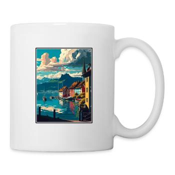 Bregenz Österreich Vintage Reiseposter WPA Souvenir - Tasse - Weiß - Rechts