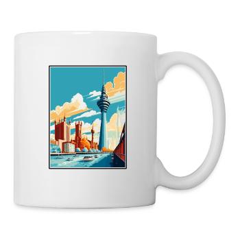 Dusseldorf Germany Vintage Travel Poster Souvenir - Mug - white - Right