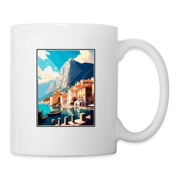 Makarska Kroatien Vintage Reiseposter Souvenir - Tasse - Weiß - Rechts