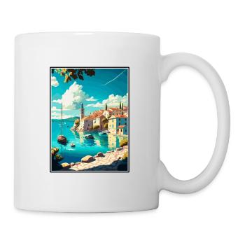 Cres Croatie Vintage voyage affiche WPA Souvenir - Mug blanc - blanc - Droite