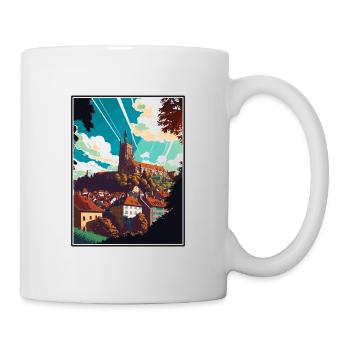 Fribourg Suisse Vintage voyage affiche WPA Art - Mug blanc - blanc - Droite