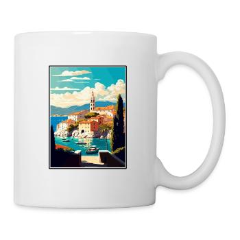 Brac Kroatien Vintage Reiseposter WPA Souvenir - Tasse - Weiß - Rechts