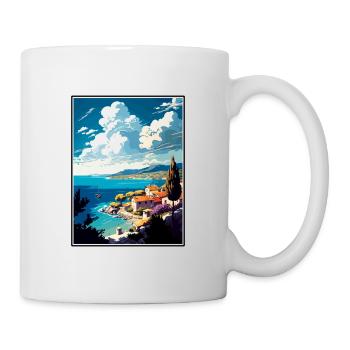 Insel Brac Kroatien Vintage Reiseposter Souvenir - Tasse - Weiß - Rechts