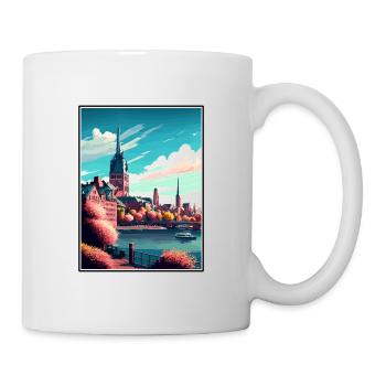 Mainz Deutschland Vintage Reiseposter WPA Souvenir - Tasse - Weiß - Rechts