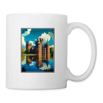 Château de Haar Pays-Bas Affiche de voyage Vintage - Mug blanc - blanc - Droite