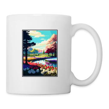 Keukenhof Gardens Netherlands Travel Poster - Mug - white - Right