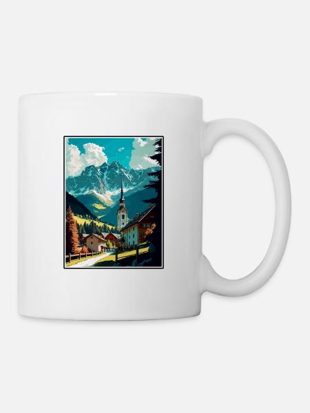 Garmisch Partenkirchen Deutschland Reiseplakat - Tasse - Weiß