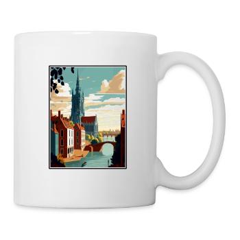 Deventer Netherlands Vintage Travel Poster WPA Art - Mug - white - Right