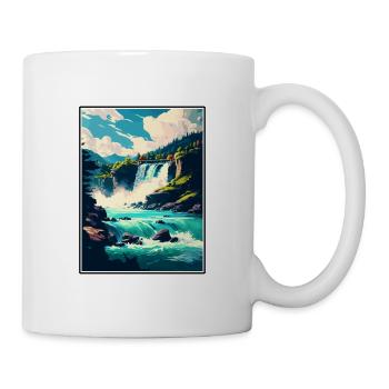 Rheinfall Schweiz Vintage Reiseposter WPA - Tasse - Weiß - Rechts
