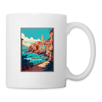Gênes Italie Vintage voyage affiche WPA Souvenir - Mug blanc - blanc - Droite