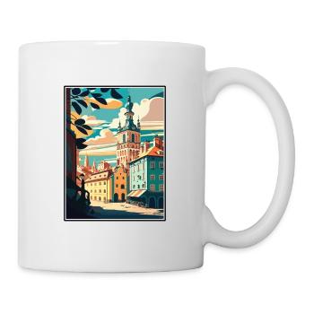 Poznan European Poland Vintage Travel Poster WPA - Mug - white - Right