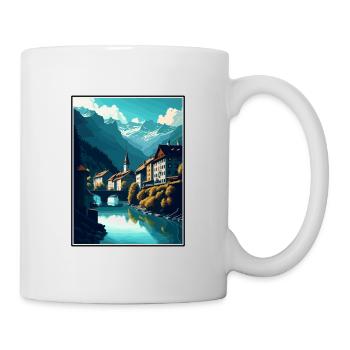Chur Schweiz Vintage Reiseposter Souvenir - Tasse - Weiß - Rechts