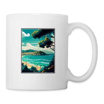 San Sebastian, Spanien, Vintage, Reiseposter, Souvenir - Tasse - Weiß - Rechts