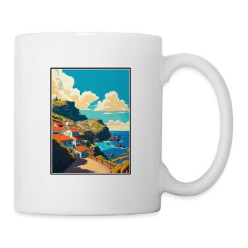 Madeira Portugal Vintage Reiseposter Souvenir - Tasse - Weiß - Rechts