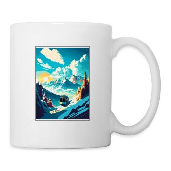 Laax Schweiz Vintage Reiseposter Souvenir - Tasse - Weiß - Rechts