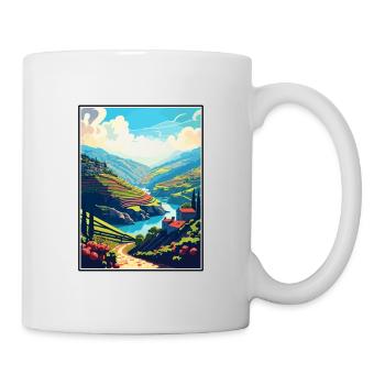 Douro Valley Portugal Vintage Travel Poster WPA - Mug - white - Right