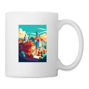Bratislava Slowakei Vintage Reiseposter Souvenir - Tasse - Weiß - Rechts