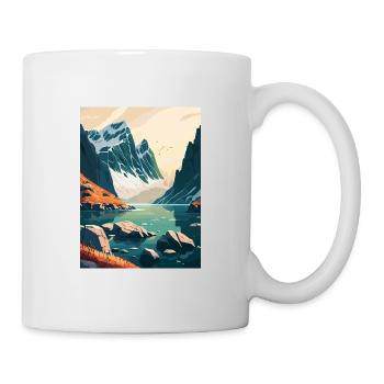 Bodo Norwegen Norwegischer Vestfjord Reiseposter - Tasse - Weiß - Rechts