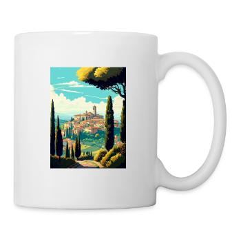 Montepulciano Italie Vintage voyage affiche Souvenir - Mug blanc - blanc - Droite