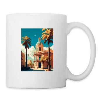 Valencia Spanien Vintage Reiseposter WPA Souvenir - Tasse - Weiß - Rechts