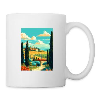 Toscane Italie Décoration Vintage Voyage Affiche WPA - Mug blanc - blanc - Droite