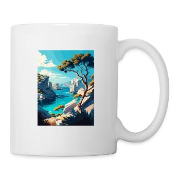 Calanques France Decoration Ar Travel Poster - Mug - white - Right