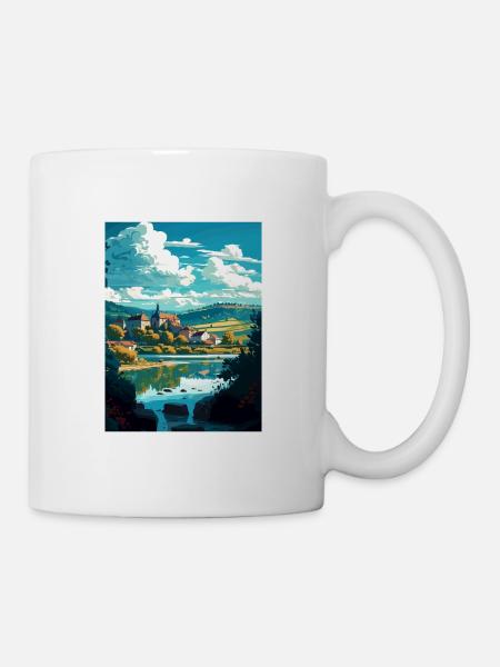 Dordogne Décoration Vintage Voyage Affiche Souvenir - Mug blanc - blanc