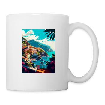 Amalfi Italie Décoration Vintage Voyage Affiche WPA - Mug blanc - blanc - Droite