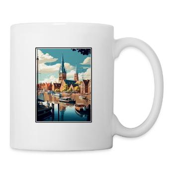 Flensburg Germany Vintage Travel Poster Souvenir - Mug - white - Right
