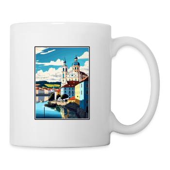 Passau Germany Vintage Travel Poster WPA Souvenir - Mug - white - Right