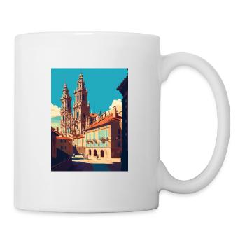 Santiago De Compostela Spanien Vintage Reiseposter - Tasse - Weiß - Rechts