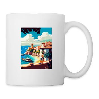 Costa Brava Spanien Vintage Reiseposter Souvenir - Tasse - Weiß - Rechts