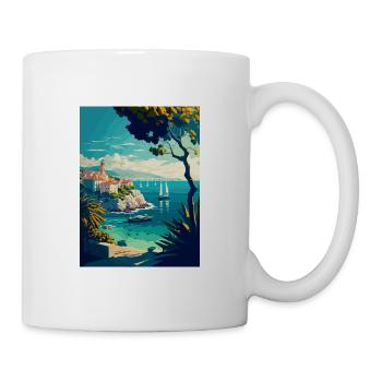 Antibes France Vintage Voyage Affiche WPA Souvenir - Mug blanc - blanc - Droite