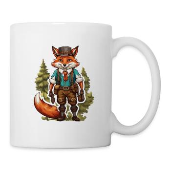 Lederhose / Tier / Tracht / Tradition / Fuchs - Tasse - Weiß - Rechts