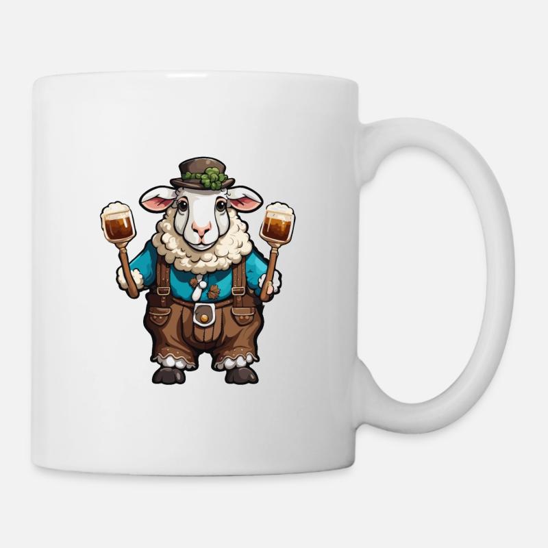 Lederhose / Tier / Tracht / Tradition / Schaf - Tasse - Weiß