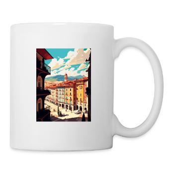 Pamplona Spanien Vintage Reiseposter WPA Souvenir - Tasse - Weiß - Rechts