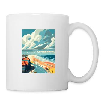 Zandvoort Décoration Vintage Voyage Affiche WPA Art - Mug blanc - blanc - Droite