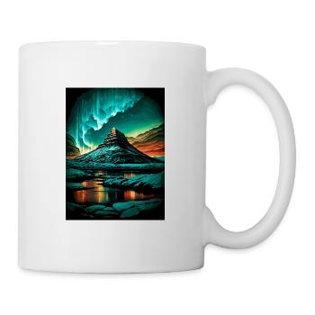 Kirkjufell Iceland Vintage Travel Poster Souvenir - Mug - white - Right