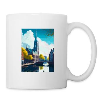 Delft Pays-Bas Vintage voyage affiche Souvenir - Mug blanc - blanc - Droite