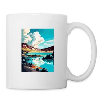 Blue Lagoon Iceland Vintage Travel Poster Souvenir - Mug - white - Right