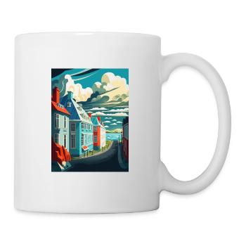 Reykjavik Iceland Vintage Travel Poster Souvenir - Mug - white - Right