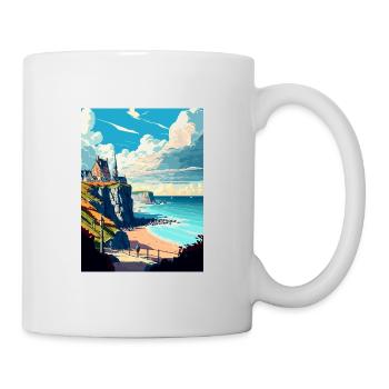 Normandie France Vintage voyage affiche WPA Souvenir - Mug blanc - blanc - Droite